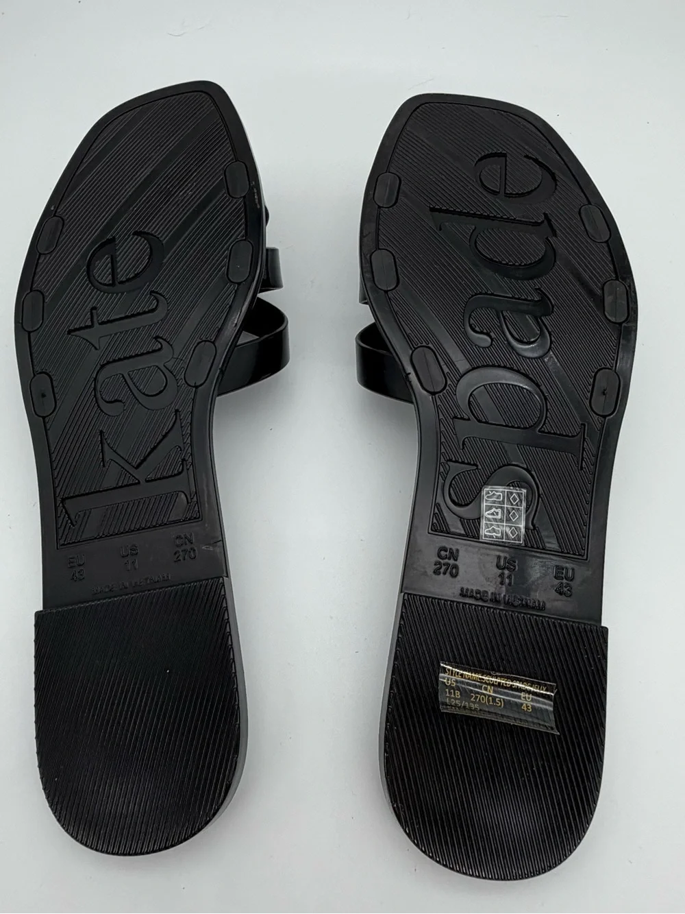 Kate Spade Sculpted Spade Jelly Sandals Black Size 11 Slide Slip On NWB